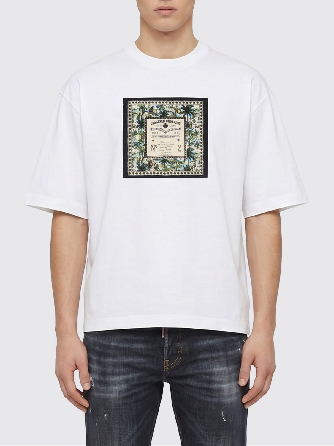 DSQUARED2 T-shirt girocollo in cotone con logo