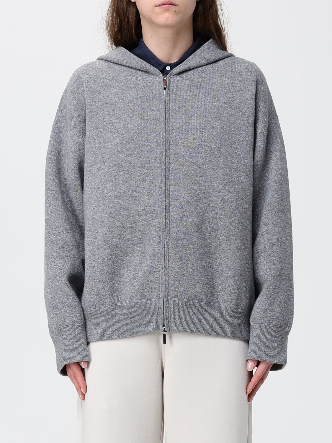 's Max Mara Wool And Cashmere Hoodie With Logo In Green