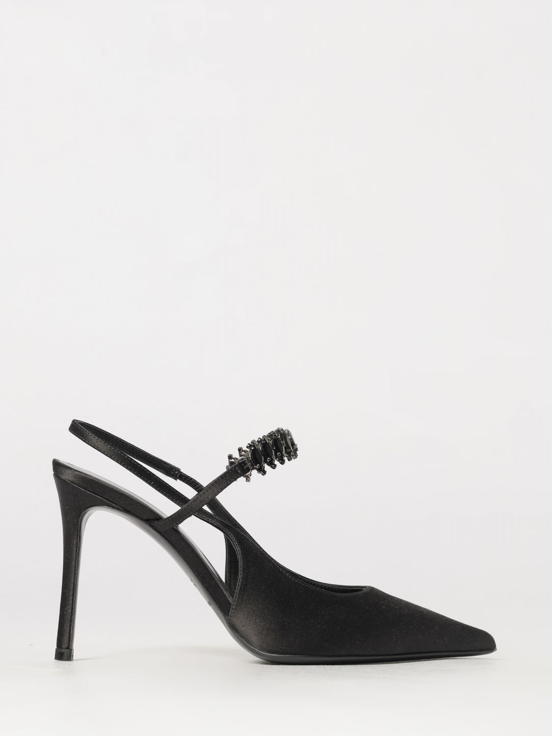 EMPORIO ARMANI Slingback in raso con cristalli
