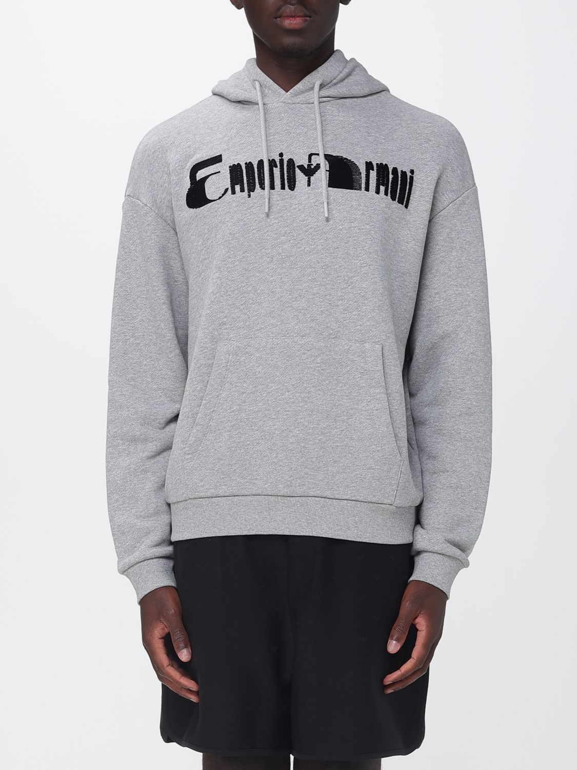 EMPORIO ARMANI Felpa con cappuccio in jersey con logo