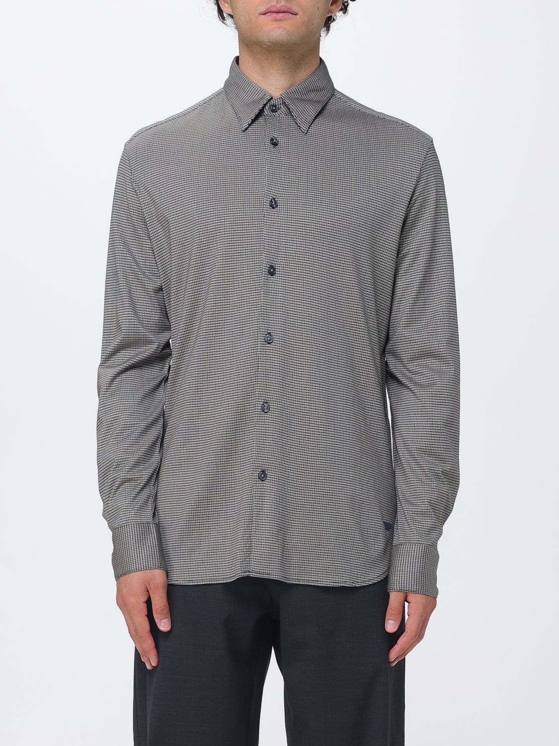 EMPORIO ARMANI Camicia casual in misto cotone stampato