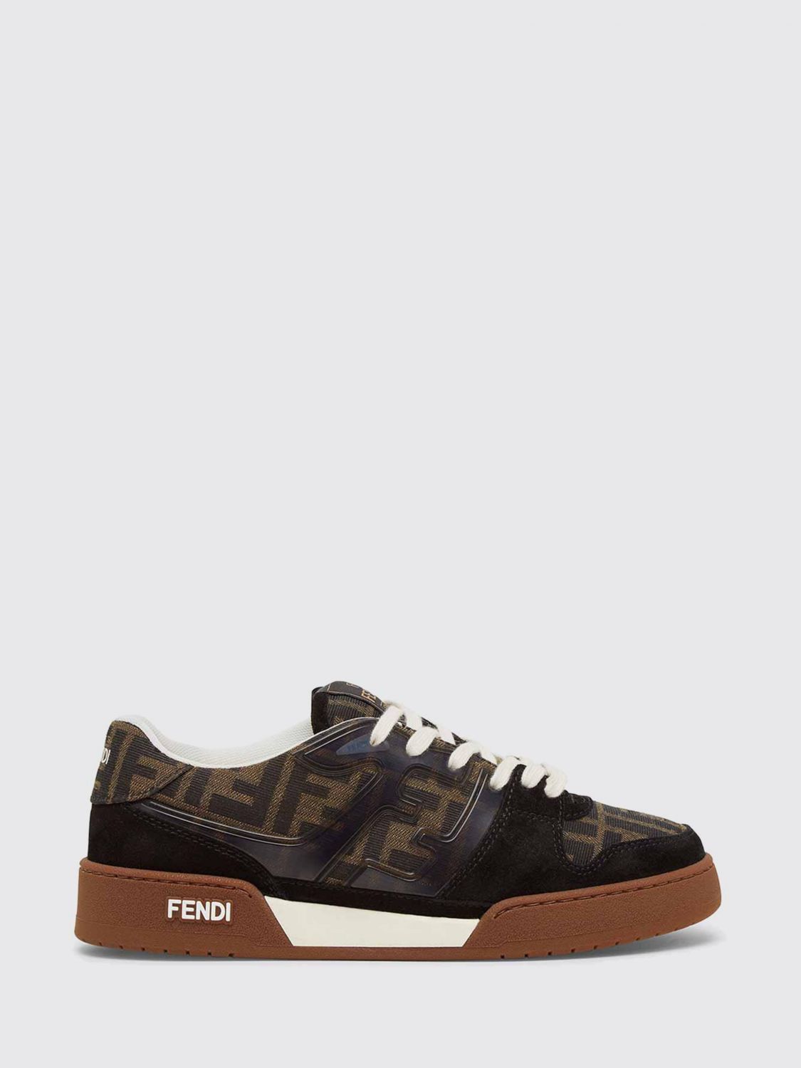 FENDI Sneakers Match in canvas con monogram FF jacquard e camoscio
