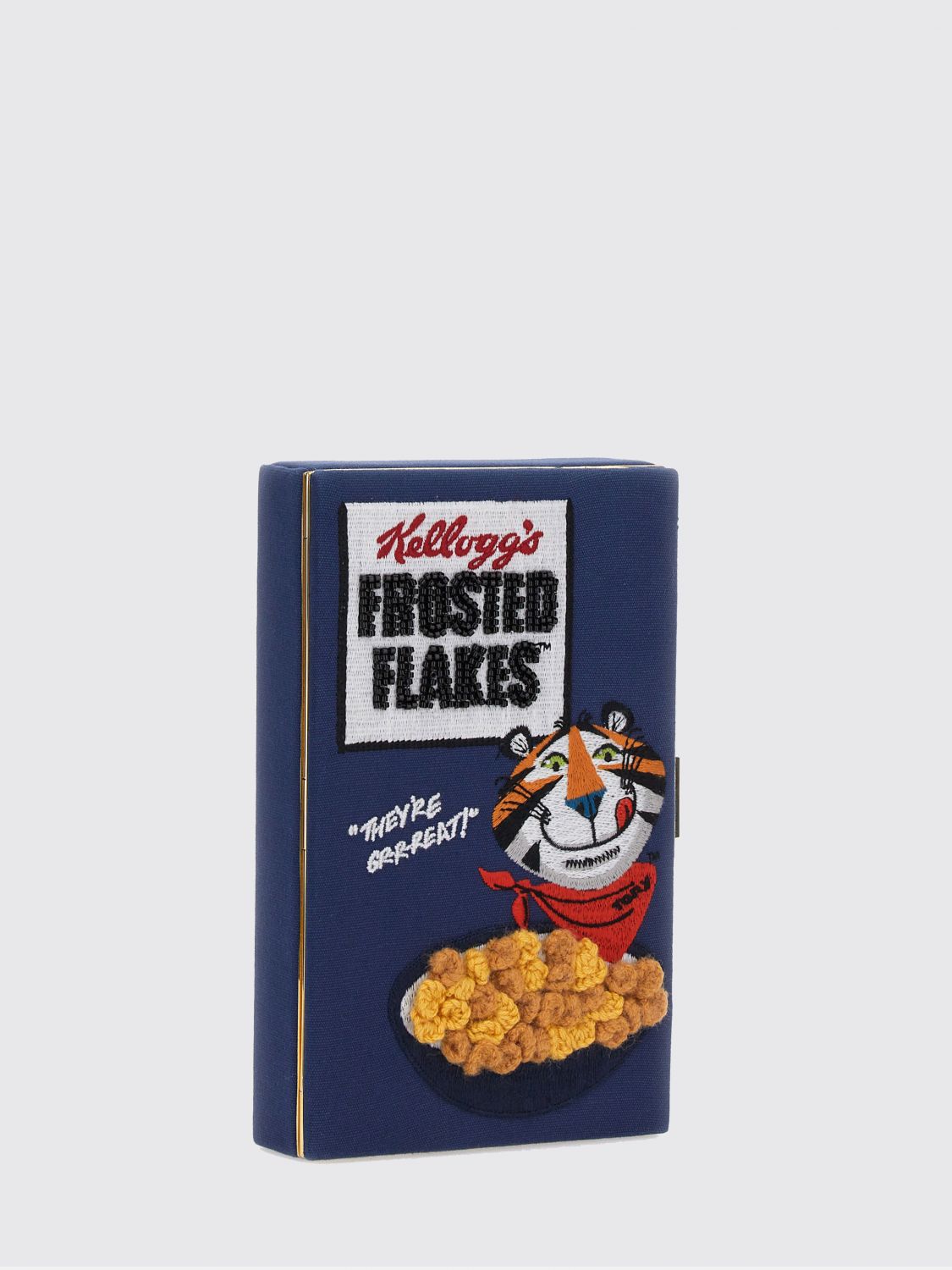 Clutch Kellogg's Anya Hindmarch in canvas di cotone con ricamo