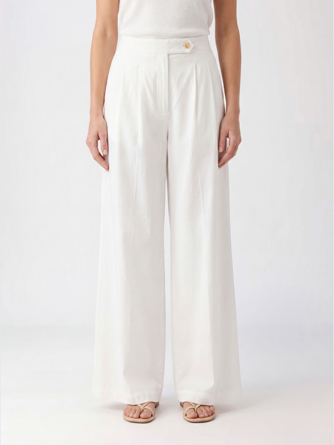 SEMICOUTURE Pantaloni in popeline di cotone