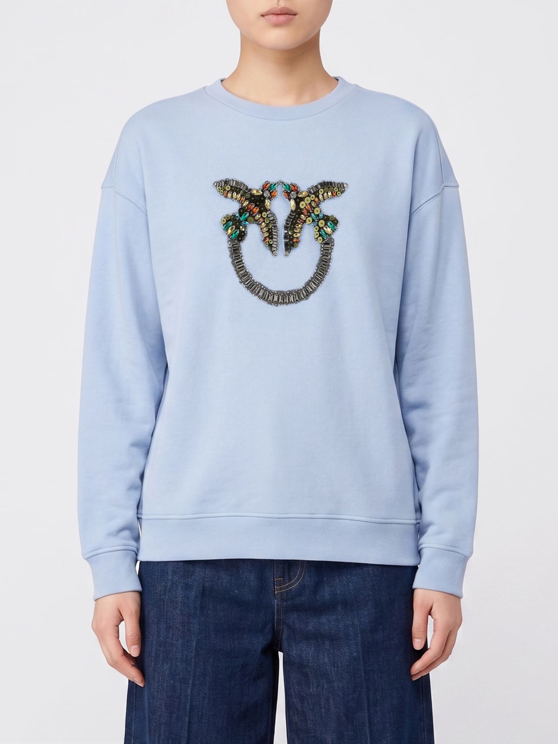 PINKO Felpa a girocollo Love Birds in cotone