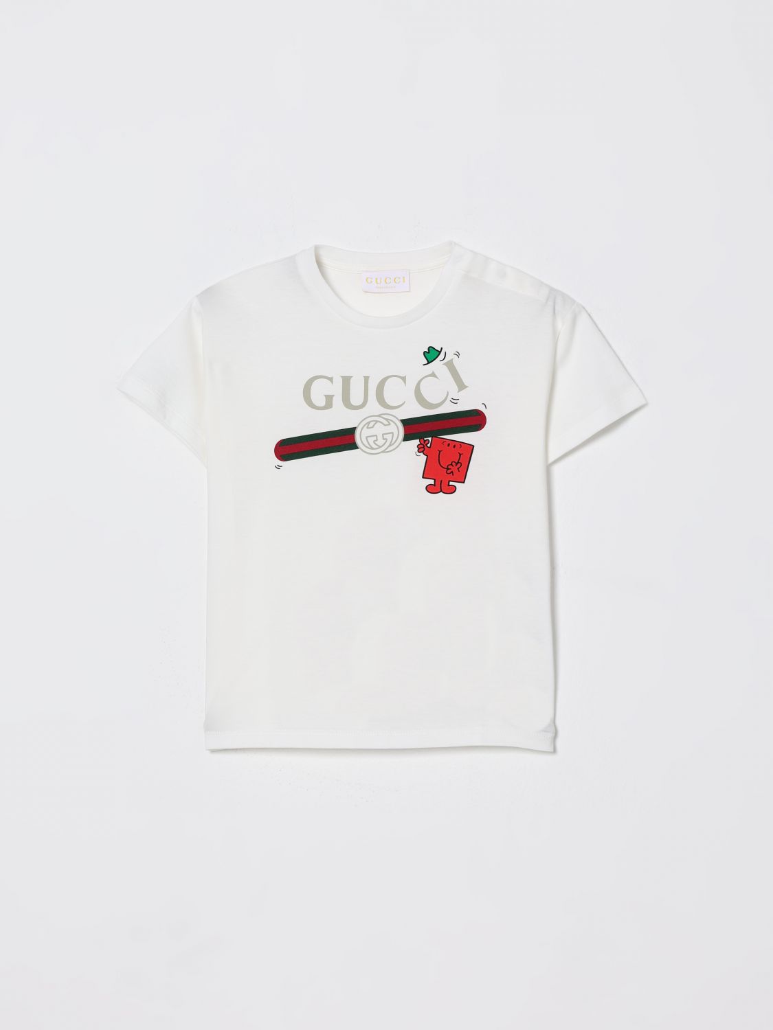 GUCCI T-shirt in cotone con stampa Web
