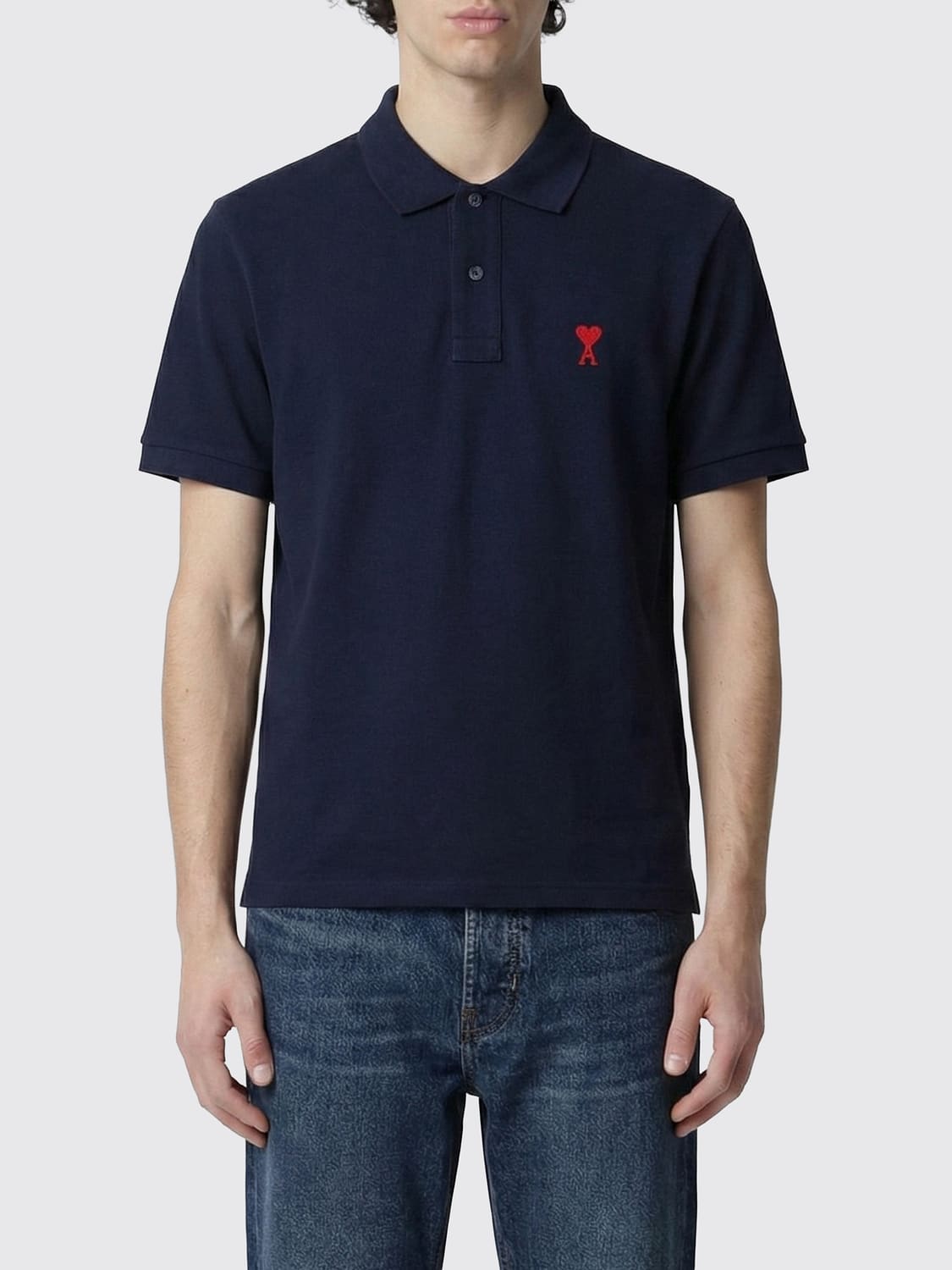 AMI PARIS Polo Shirt Men color Blue