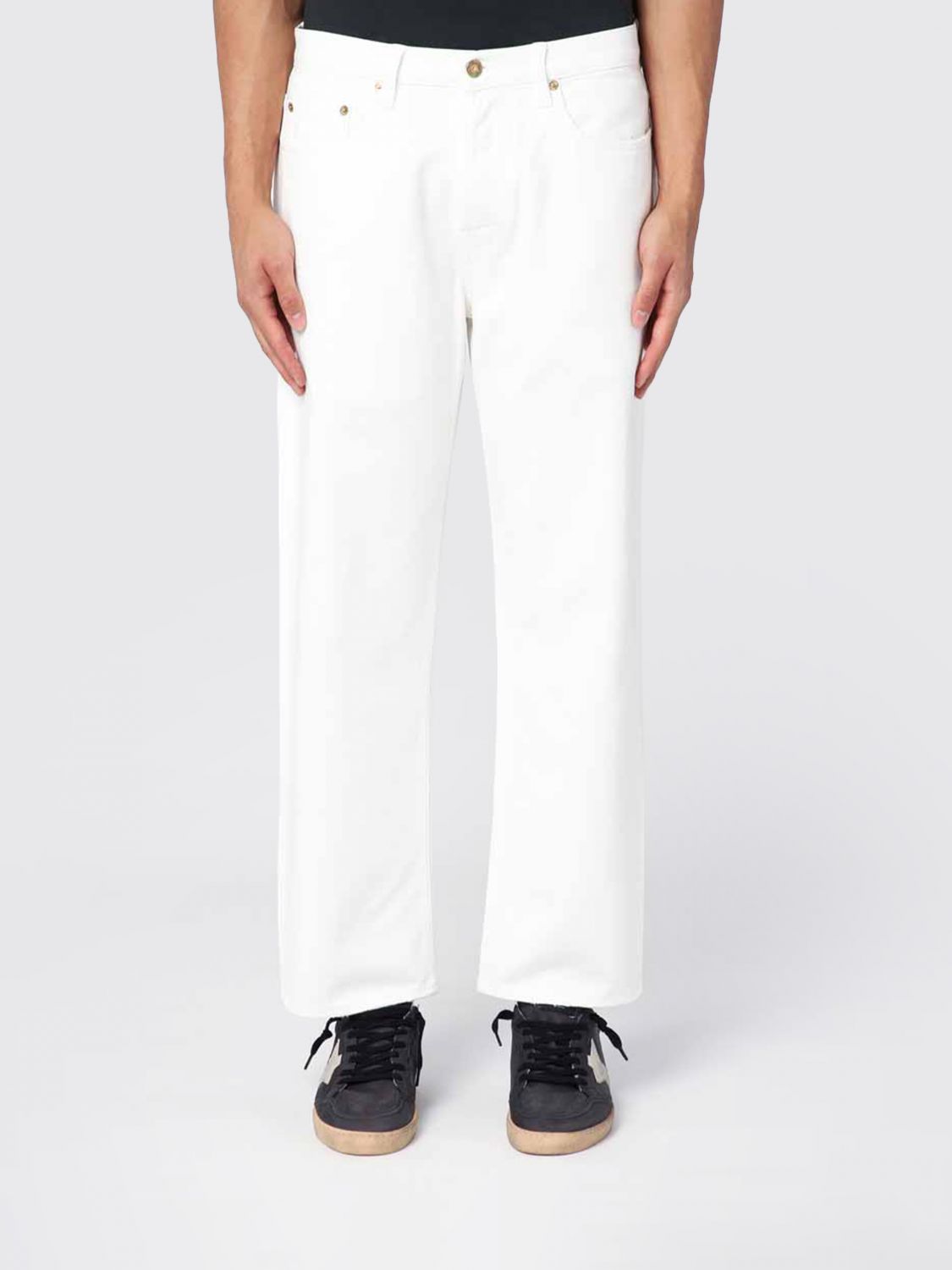 GOLDEN GOOSE Jeans Men color White　GOLDEN GOOSE ジーンズ メンズ カラー ホワイト GOLDEN