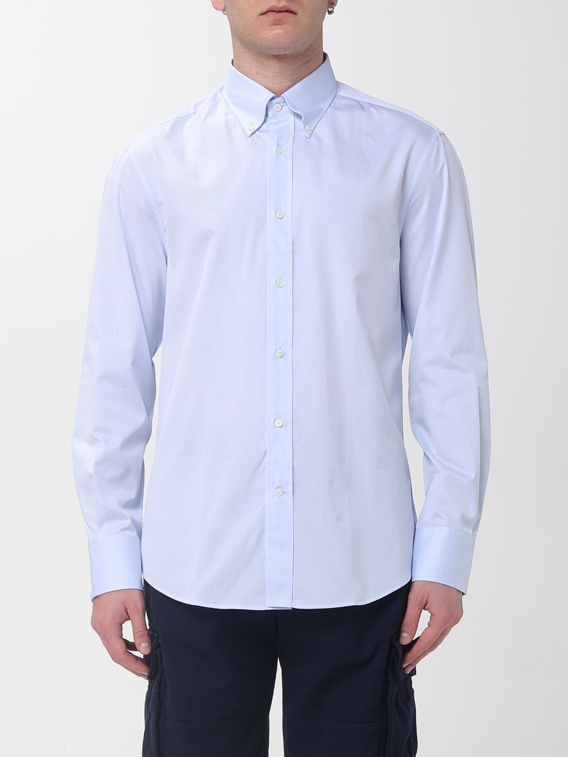 BRUNELLO CUCINELLI Shirt Men color Blue　BRUNELLO CUCINELLI シャツ メンズ カラー ブルー BRUNELLO