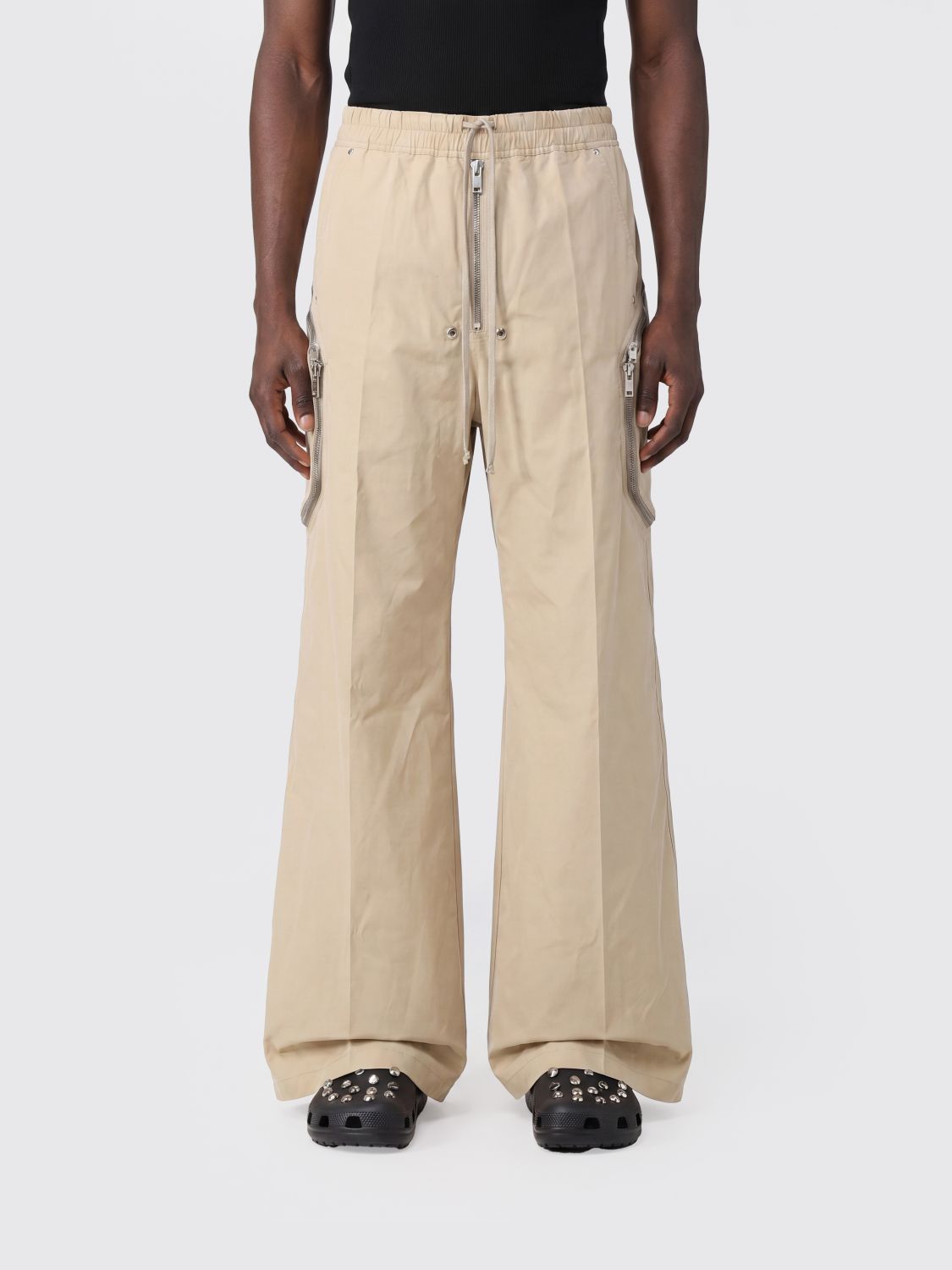 RICK OWENS Pantaloni a zampa in cotone stretch