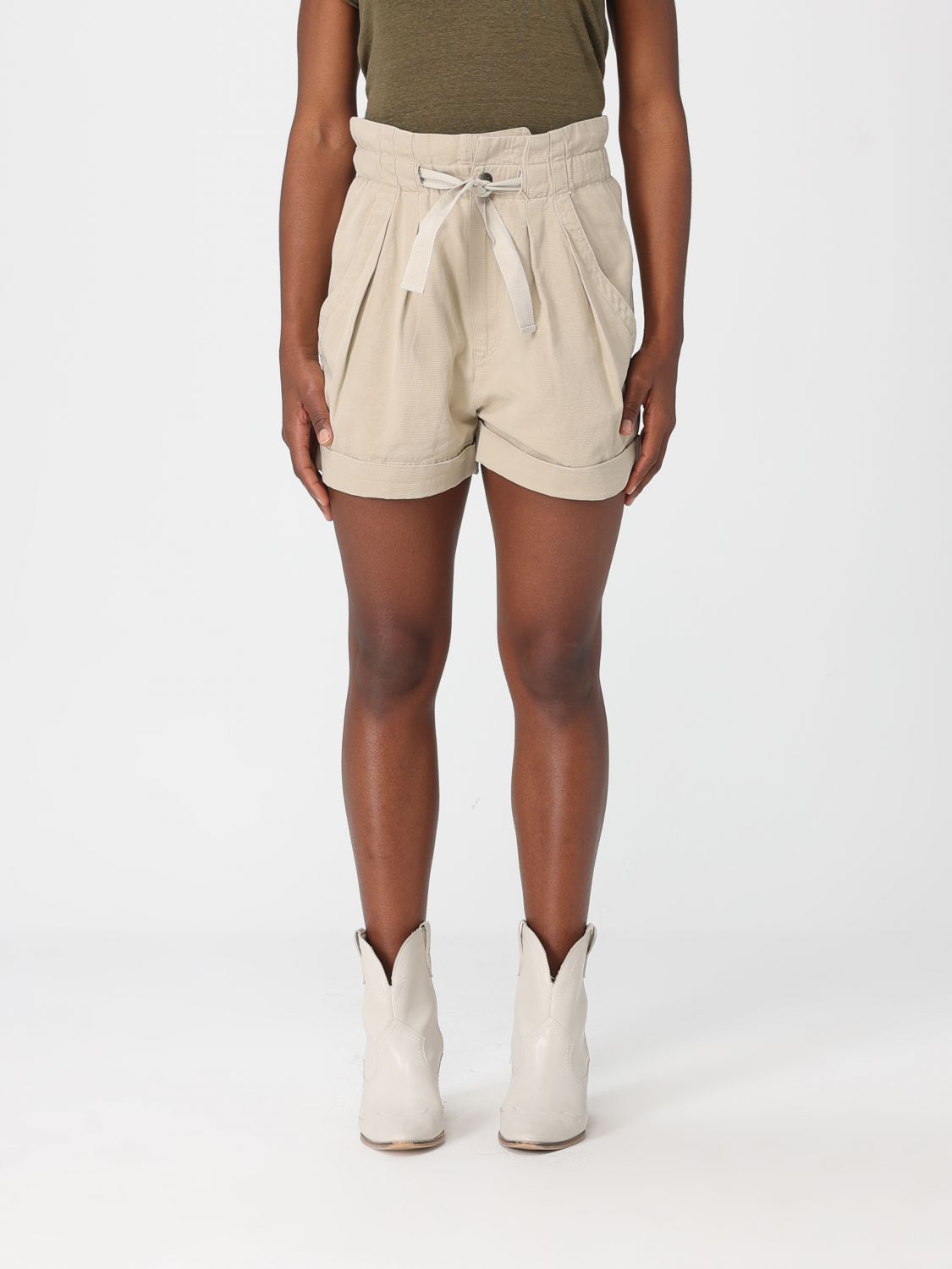 ISABEL MARANT ETOILE Shorts Woman color Beige　ISABEL MARANT ETOILE ショートパンツ レディース カラー ベージュ ISABEL