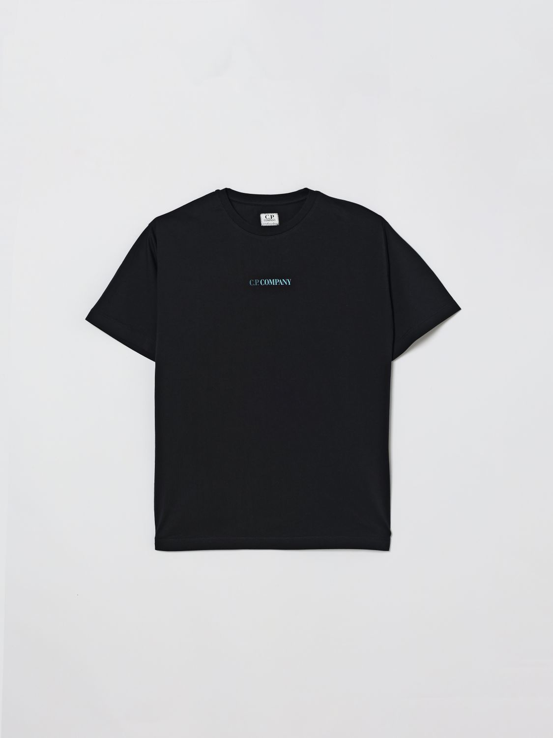 C.p. Company Kids'  Cotton T-shirt With Logo In Blue