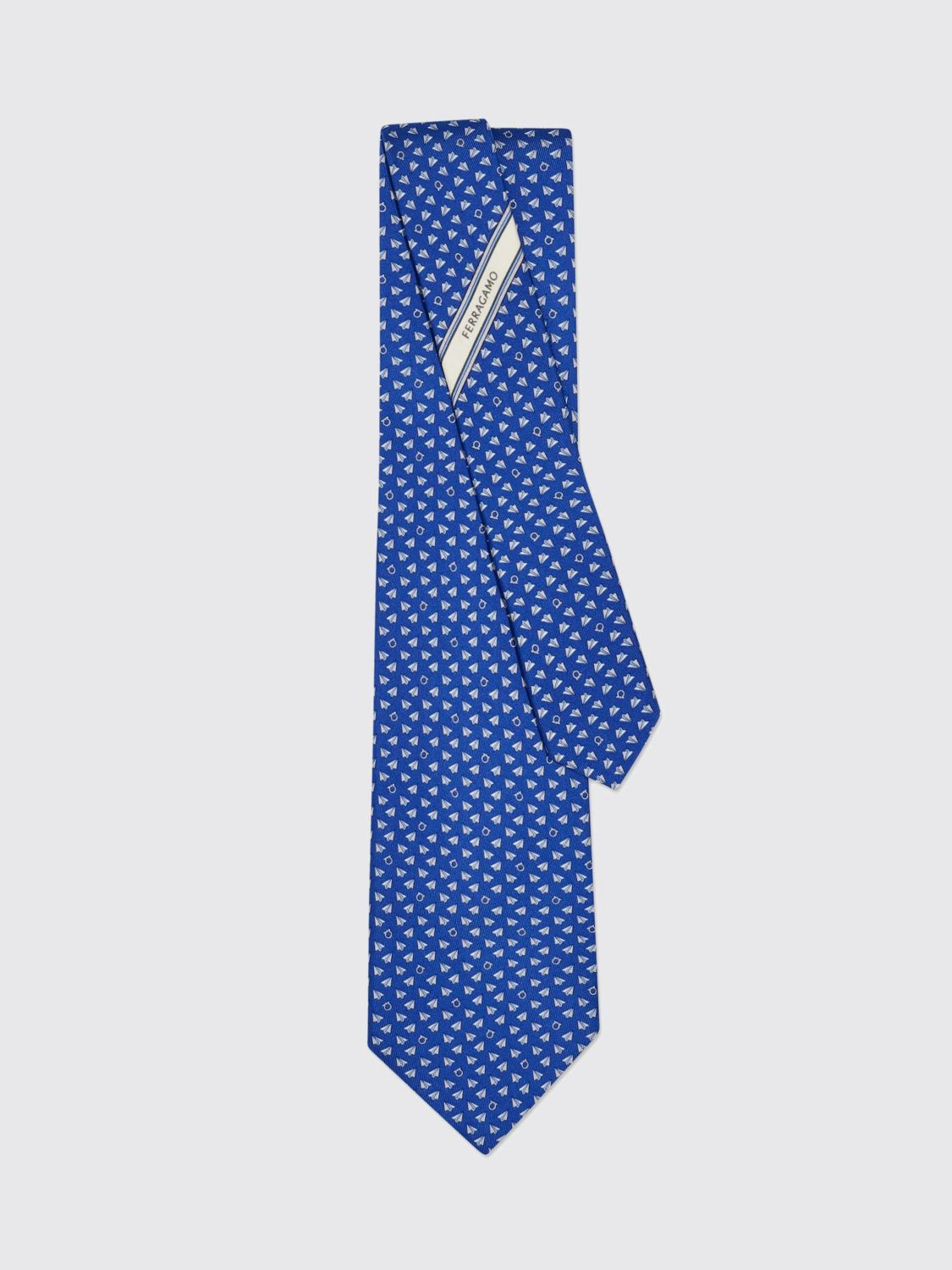 FERRAGAMO Tie Men color Blue