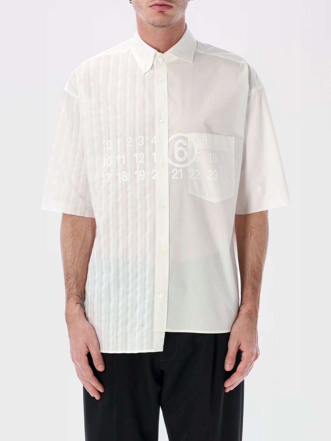 Mm6 Maison Margiela Ανδρών Άσπρο Shirt Men Color
