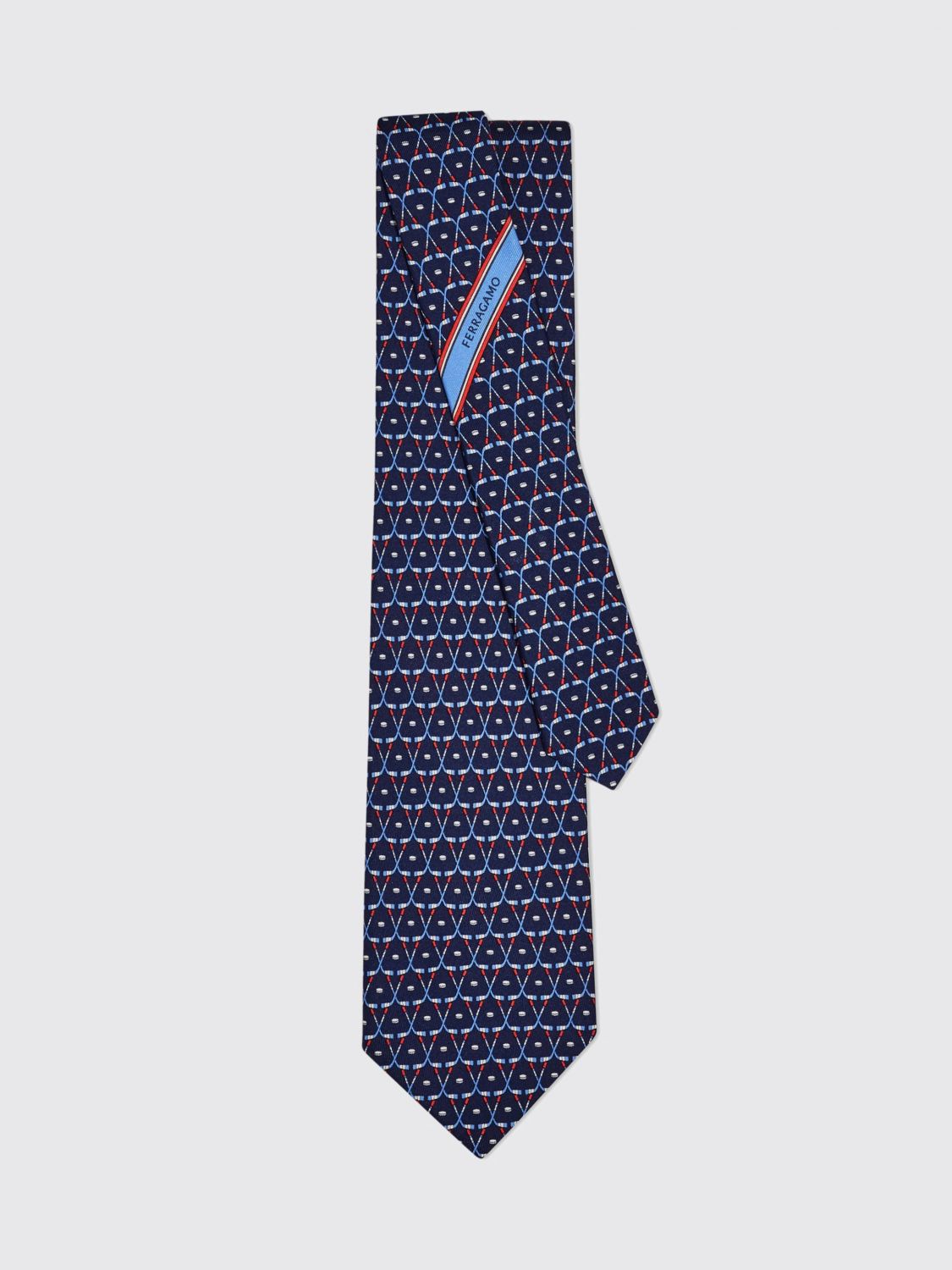 FERRAGAMO Tie Men color Blue