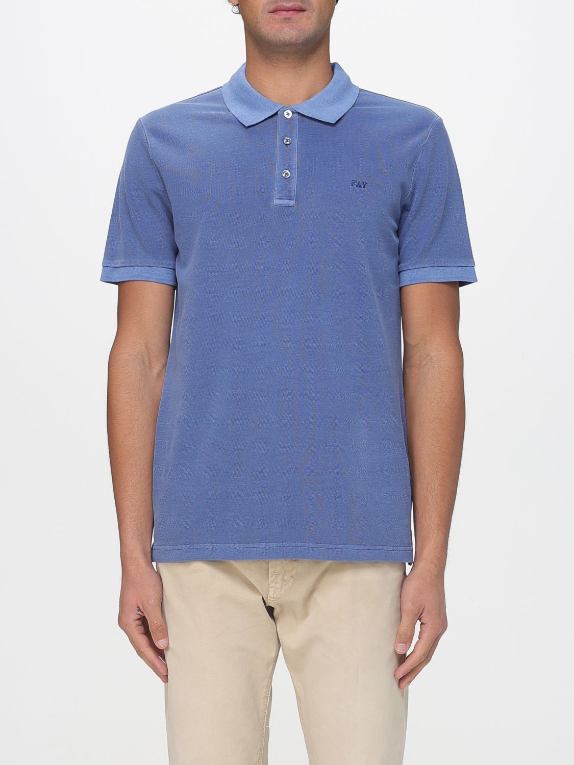 Polo in cotone con logo Fay