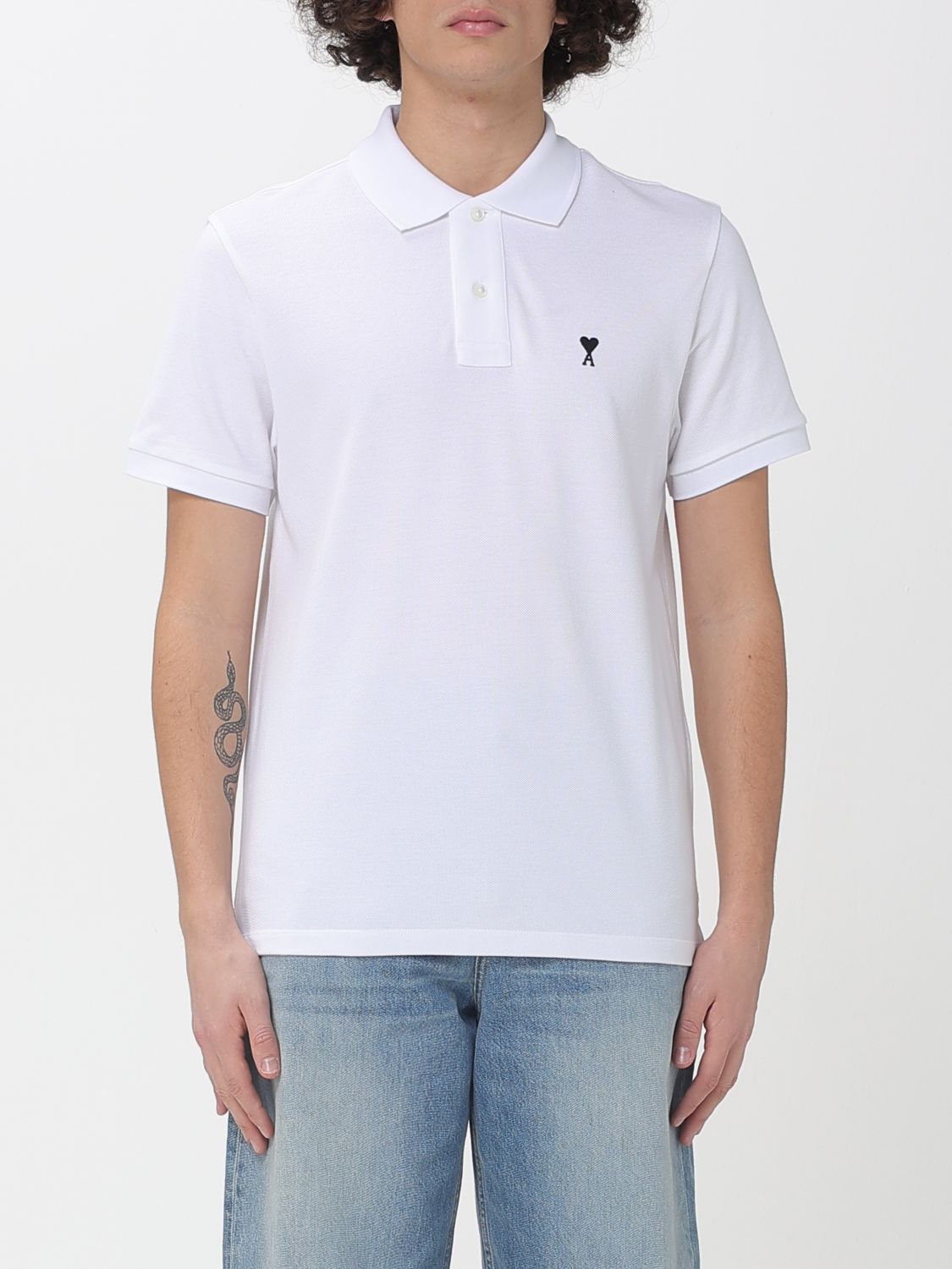 AMI PARIS Polo Shirt Men color White