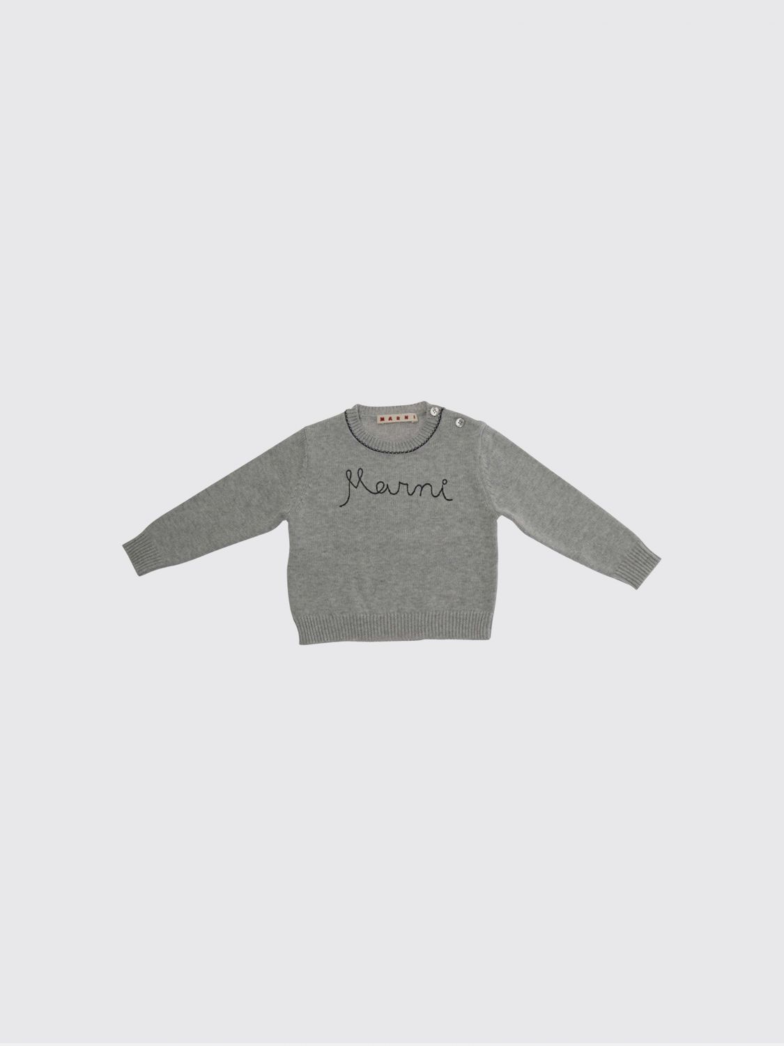 MARNI Maglia in cotone con logo ricamato