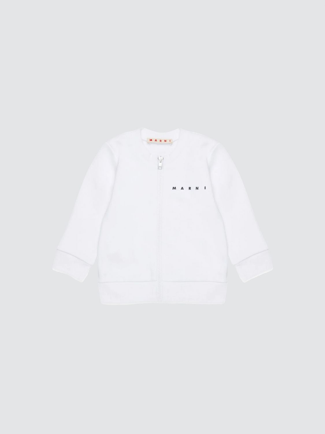 MARNI Felpa in cotone con logo e zip