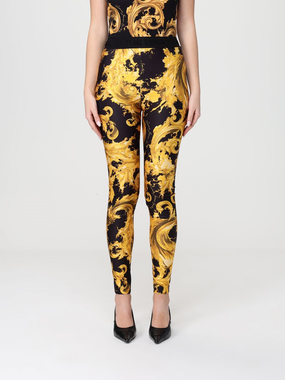 VERSACE VERSACE JEANS COUTURE Pants Woman color Black　VERSACE JEANS COUTURE パンツ ウーマンカラー ブラック