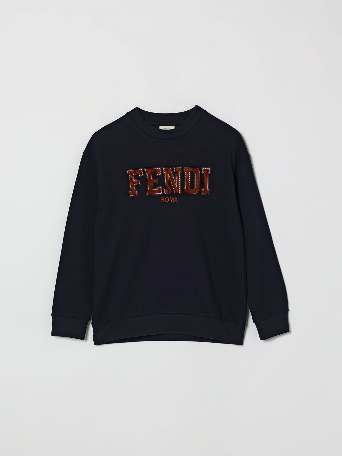 FENDI Felpa girocollo in cotone con logo