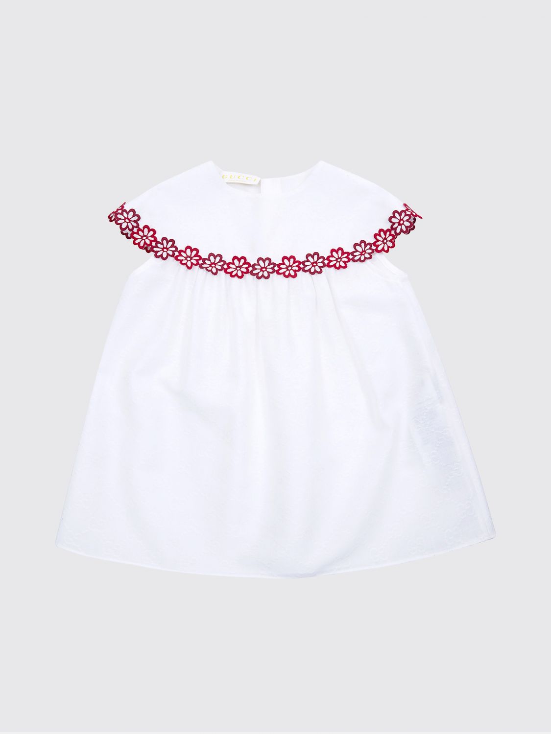 GUCCI Blusa in cotone con ricami floreali