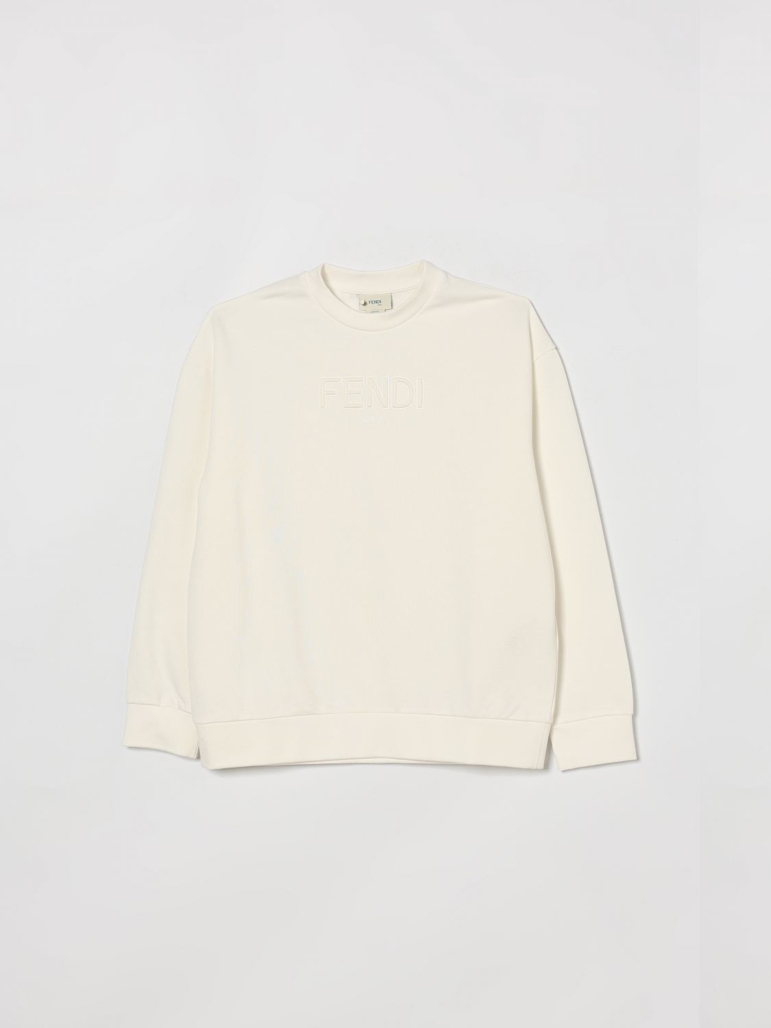 FENDI Felpa girocollo in cotone con logo