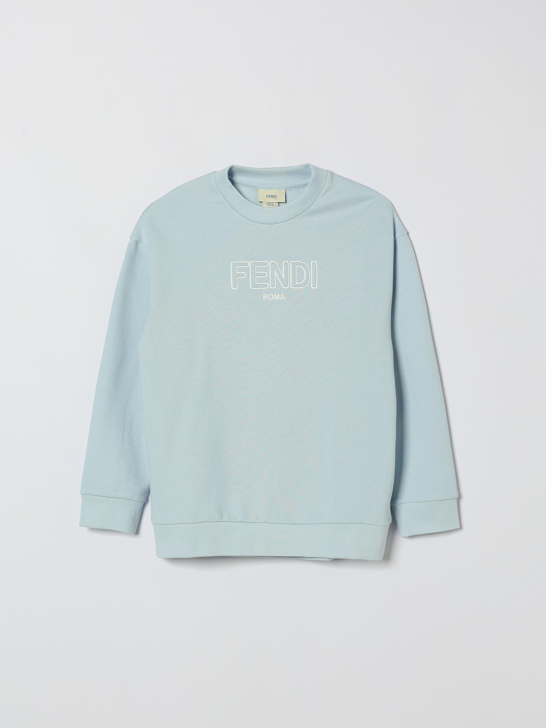 FENDI Felpa girocollo in cotone con logo