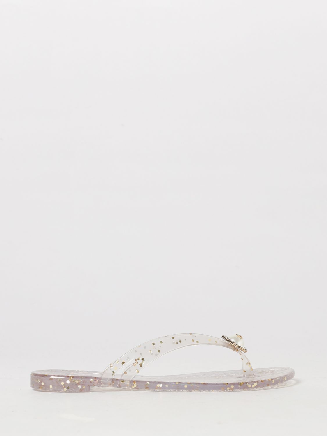 CASADEI Infradito Jelly in pvc glitter con strass e perle sintetiche