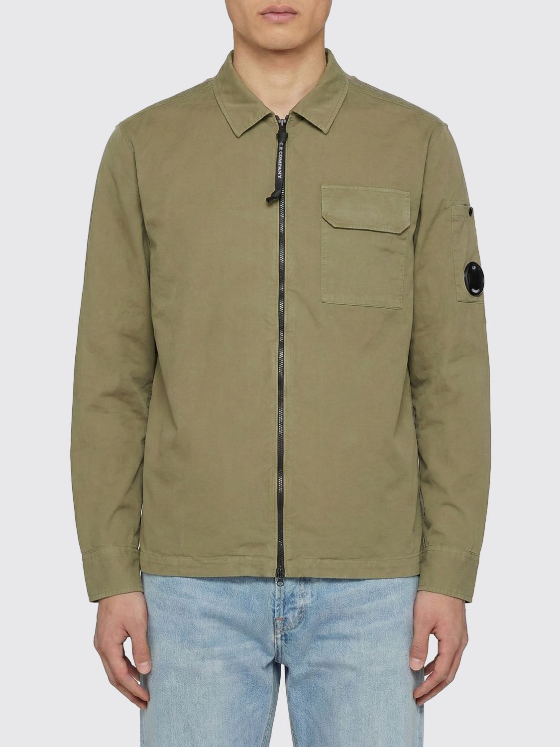 Camicia in cotone con zip C. p. Company