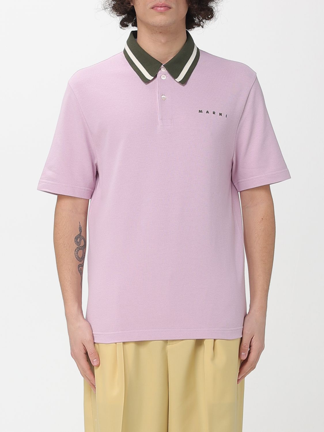 MARNI Polo Shirt Men color Pink　マルニ ポロシャツ メンズ カラー ピンク MARNI
