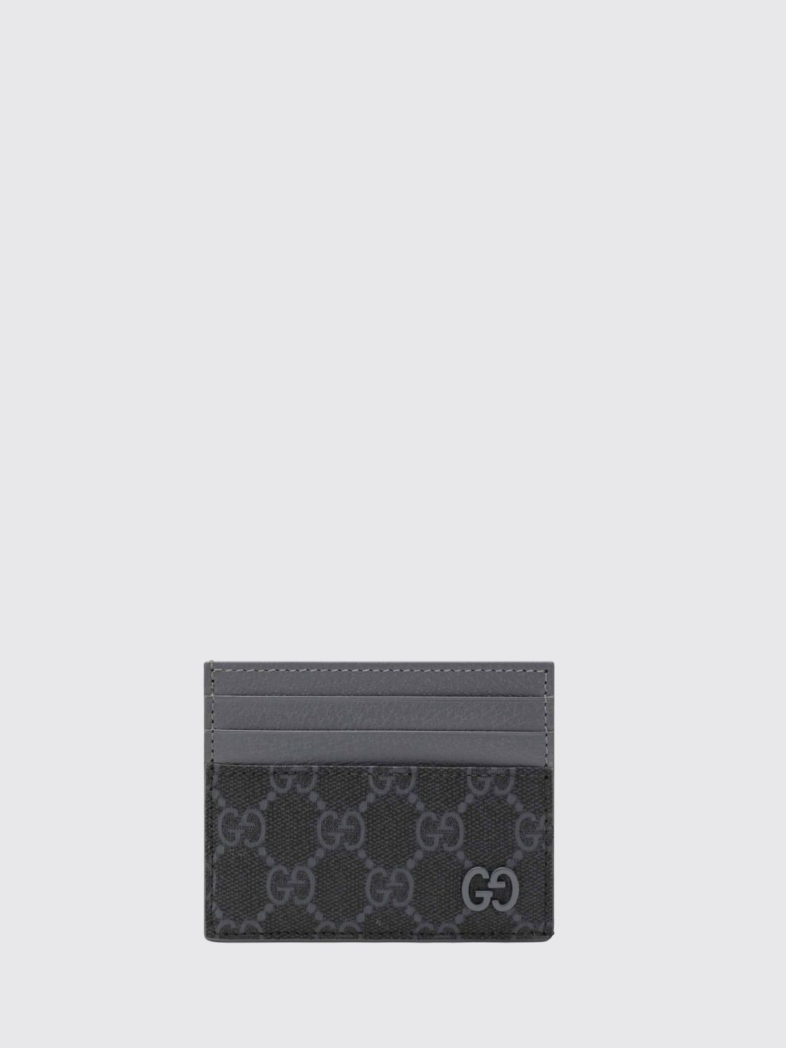 GUCCI Portacarte di credito in tessuto GG Supreme e pelle