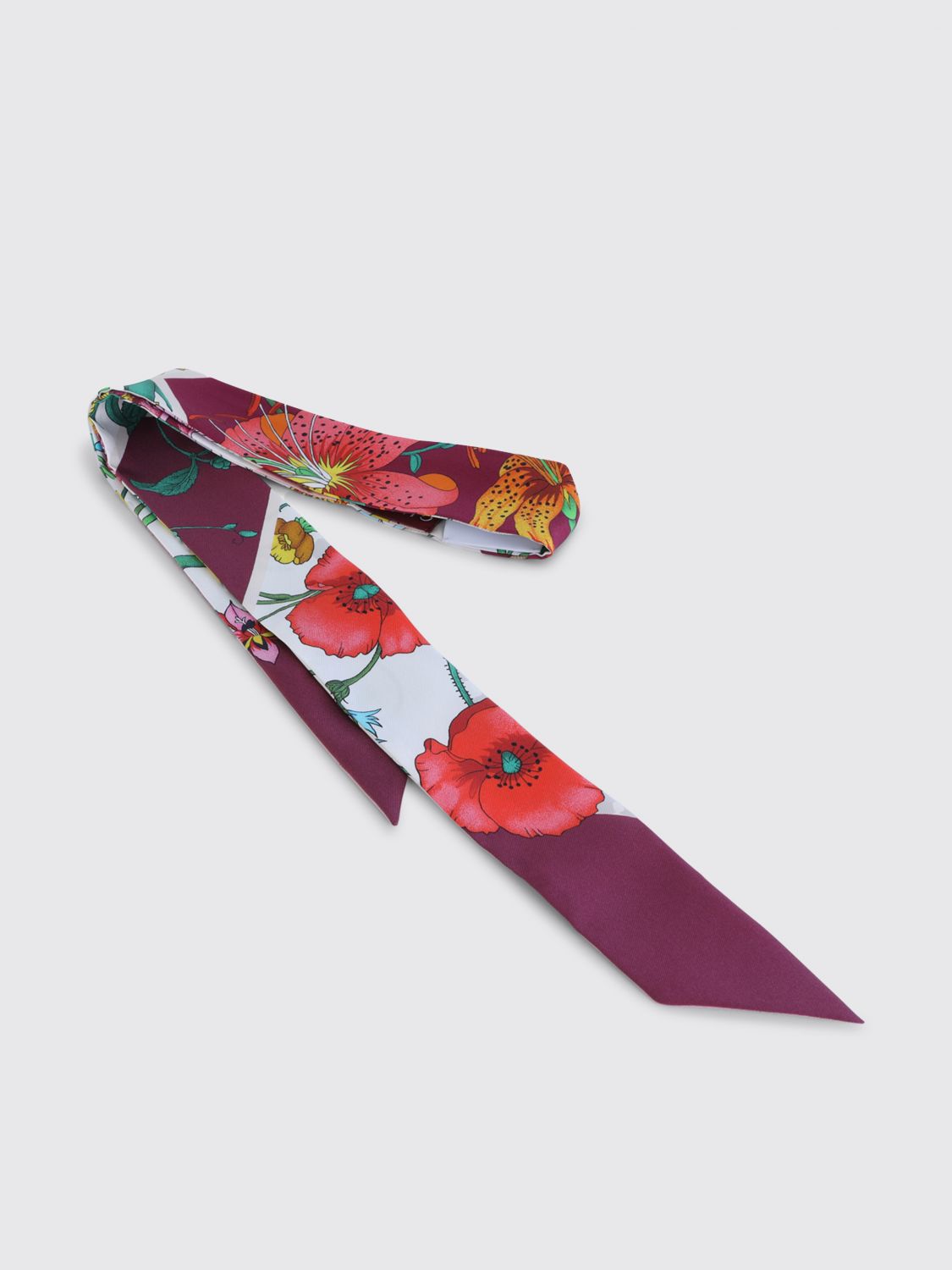 GUCCI Bandeau in seta con motivo floreale