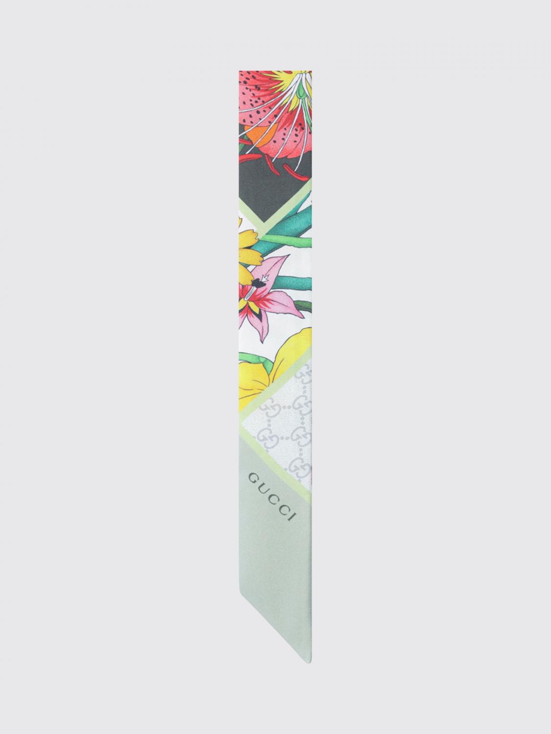 GUCCI Bandeau in seta con motivo floreale