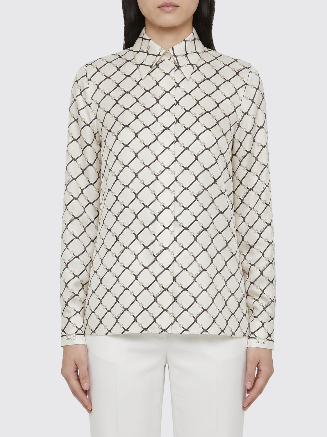 GUCCI Camicia in seta stampata