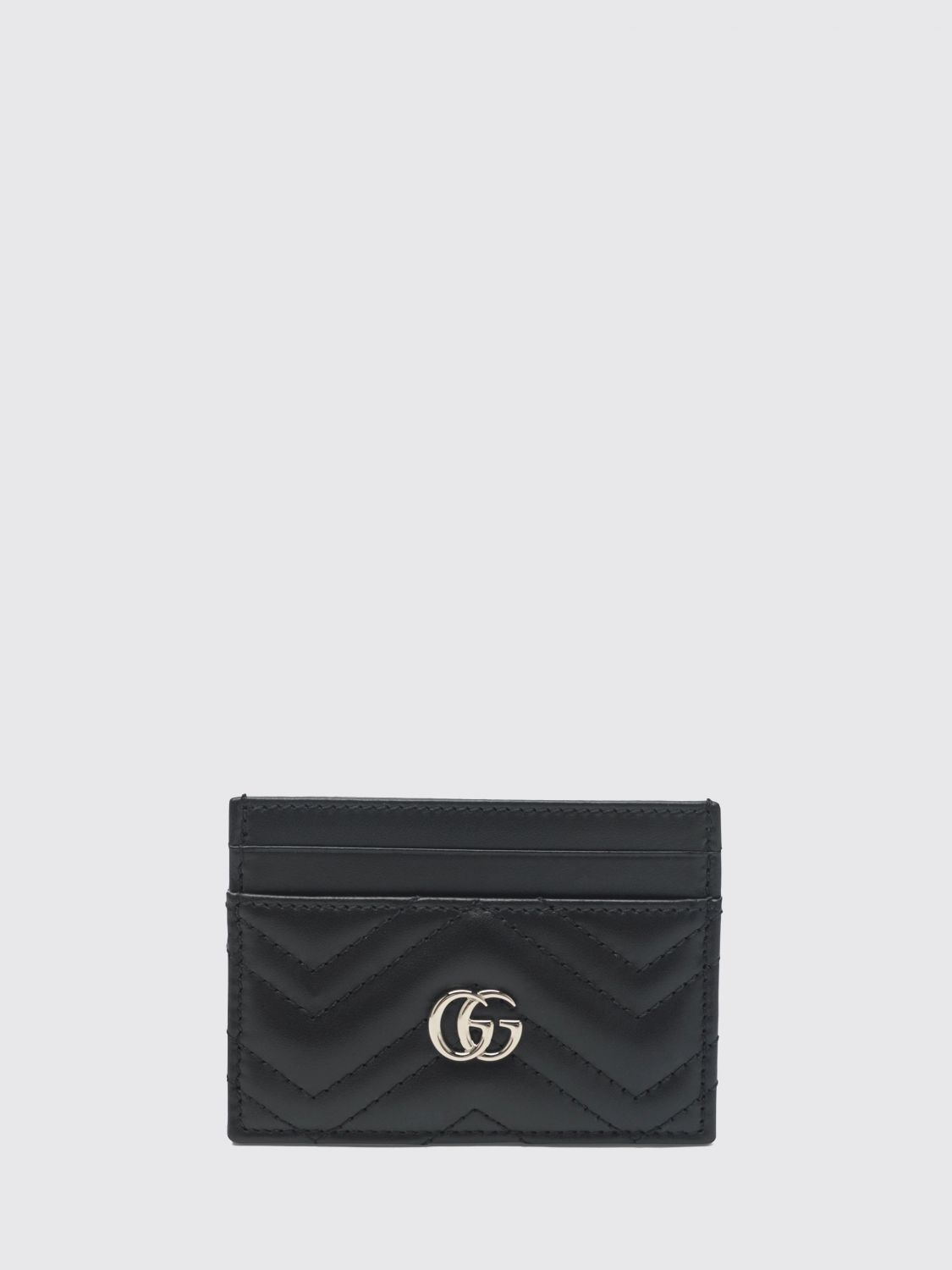 GUCCI Portacarte in pelle chevron GG