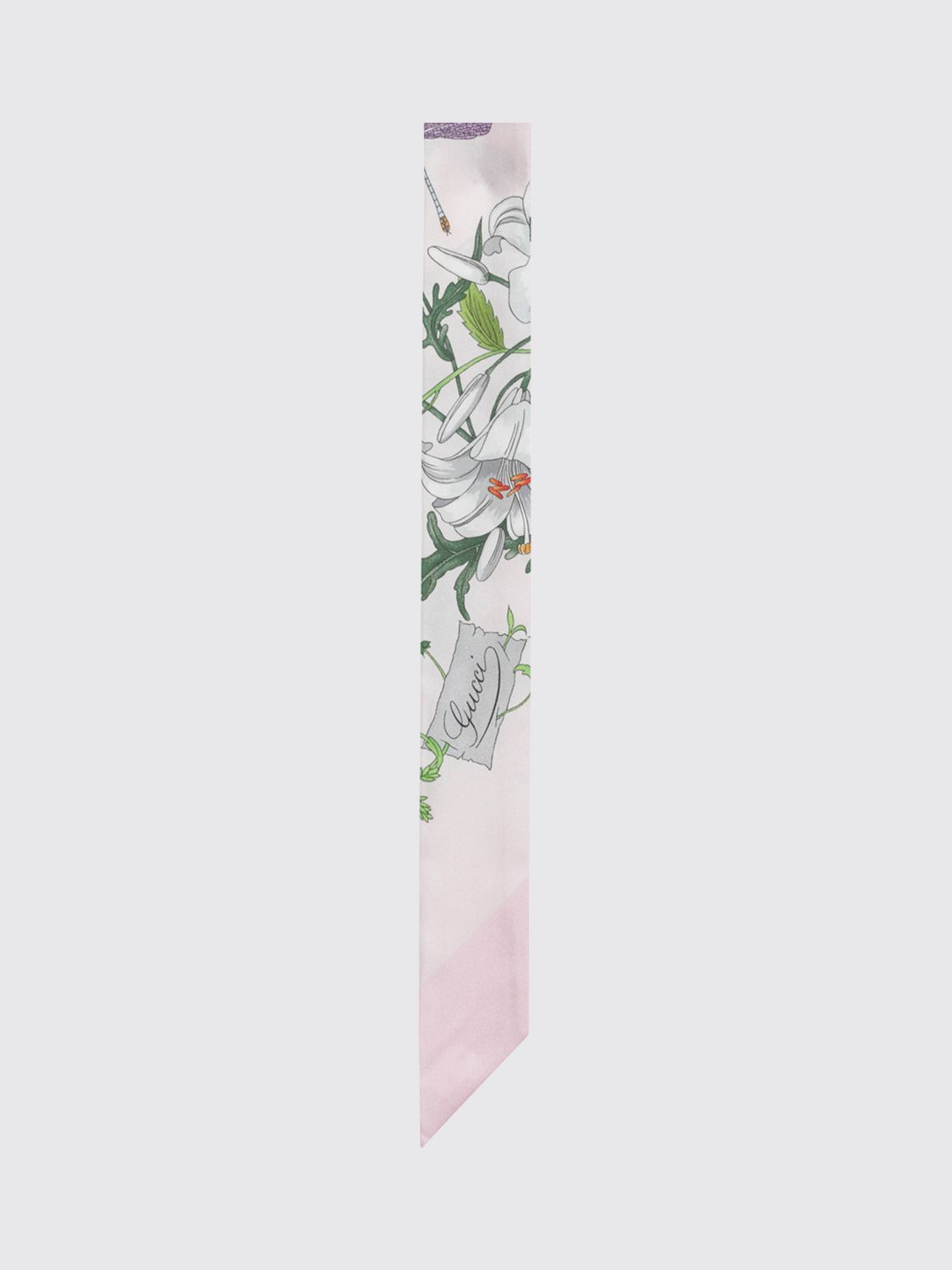 GUCCI Bandeau in seta con stampa floreale