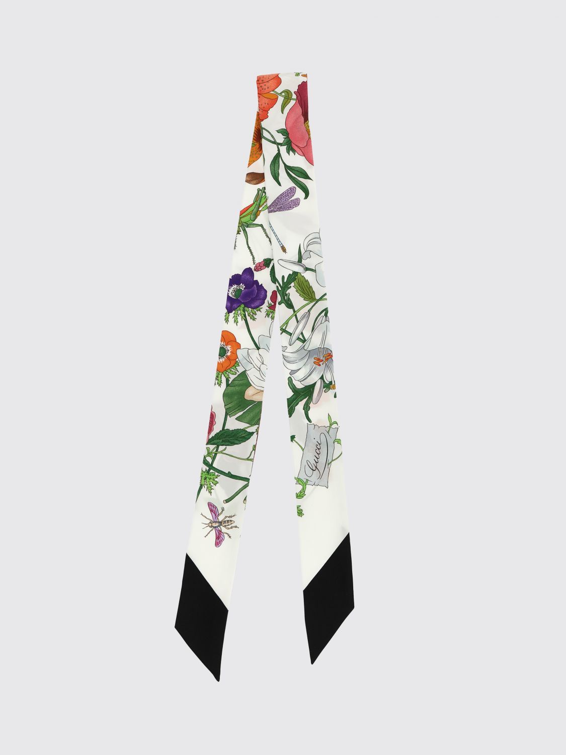 GUCCI Bandeau in seta con stampa floreale