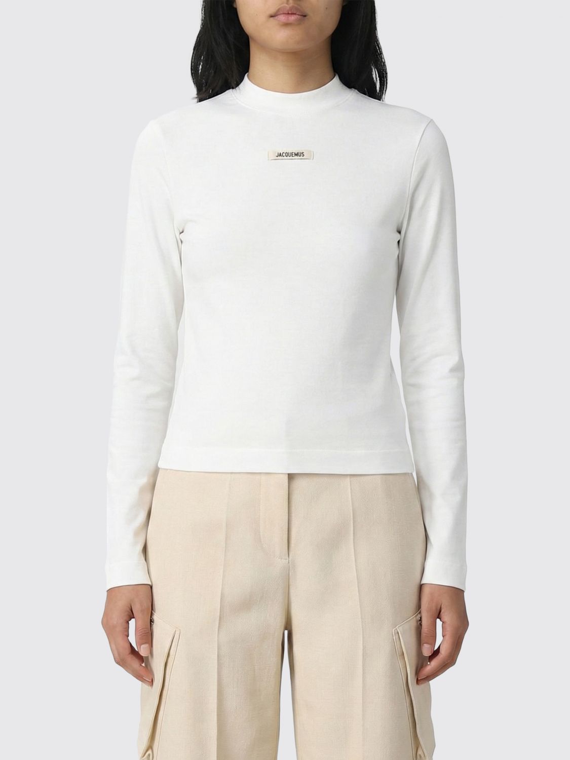 JACQUEMUS T-Shirt Woman color White　JACQUEMUS Tシャツ ウーマンカラー ホワイト JACQUEMUS