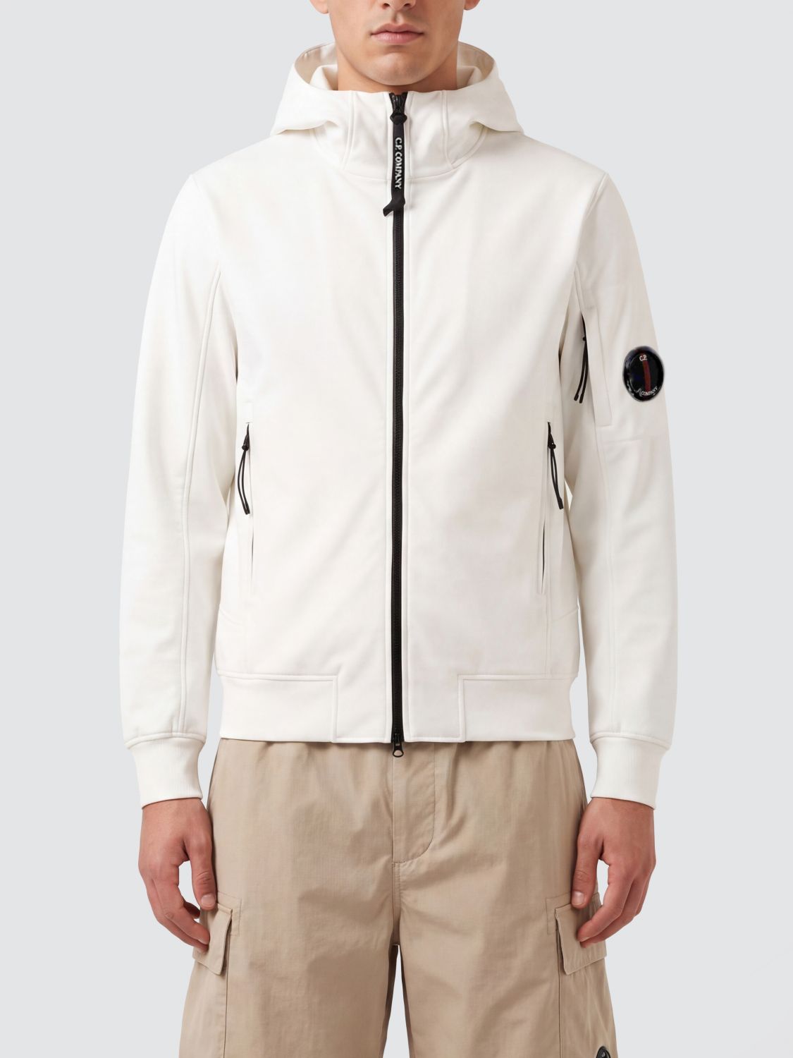 C. P. COMPANY Giubbotto con cappuccio in nylon stretch