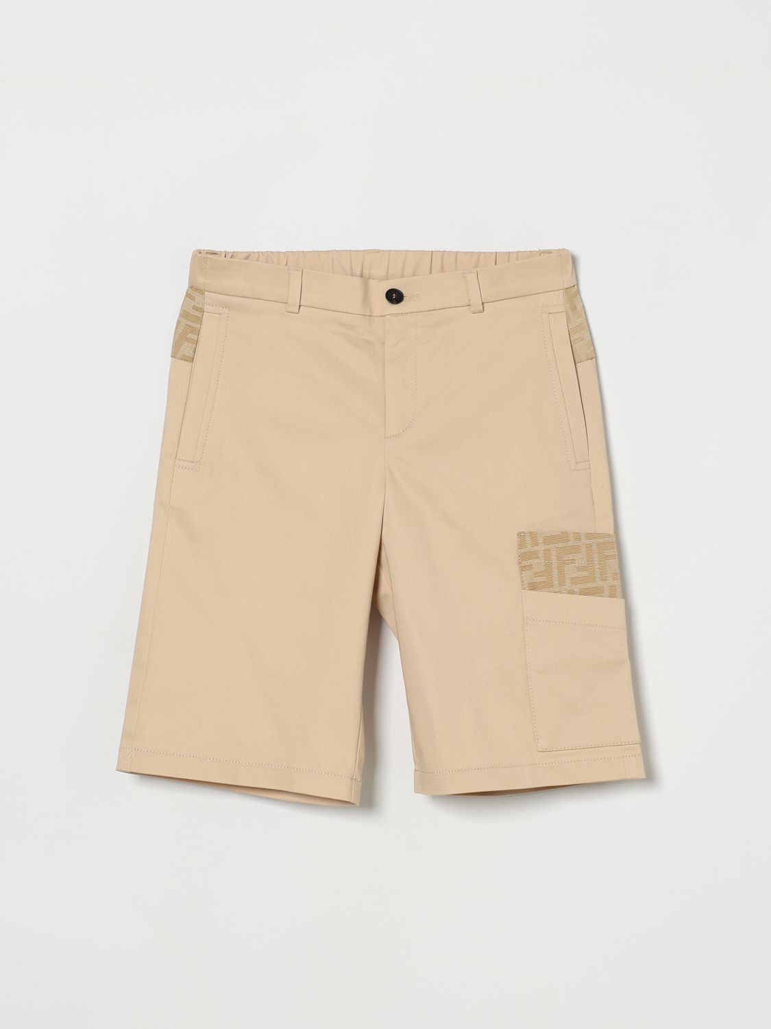 FENDI Pantaloncini in cotone con monogram