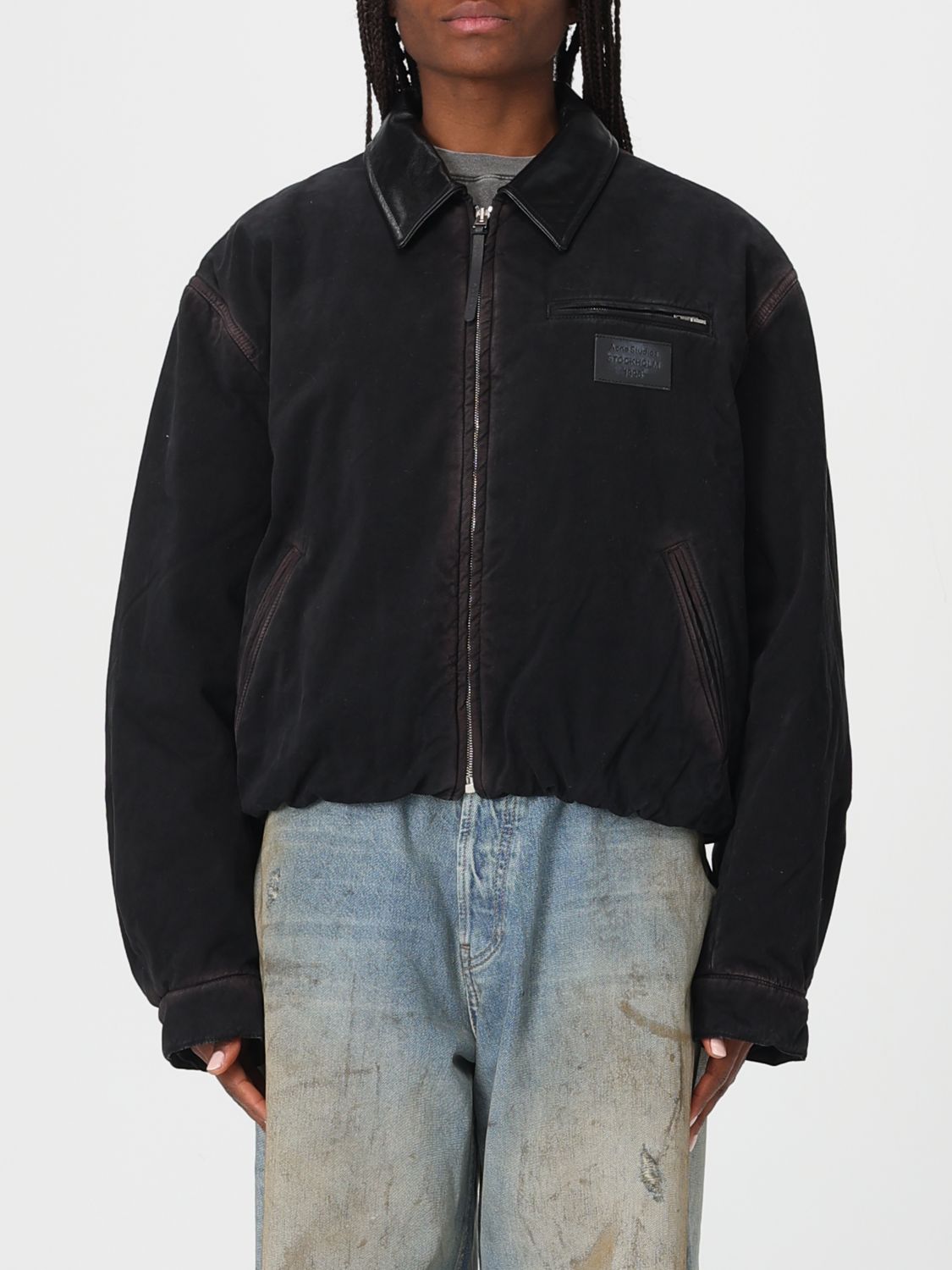 Bomber in twill di cotone organico con logo Acne Studios