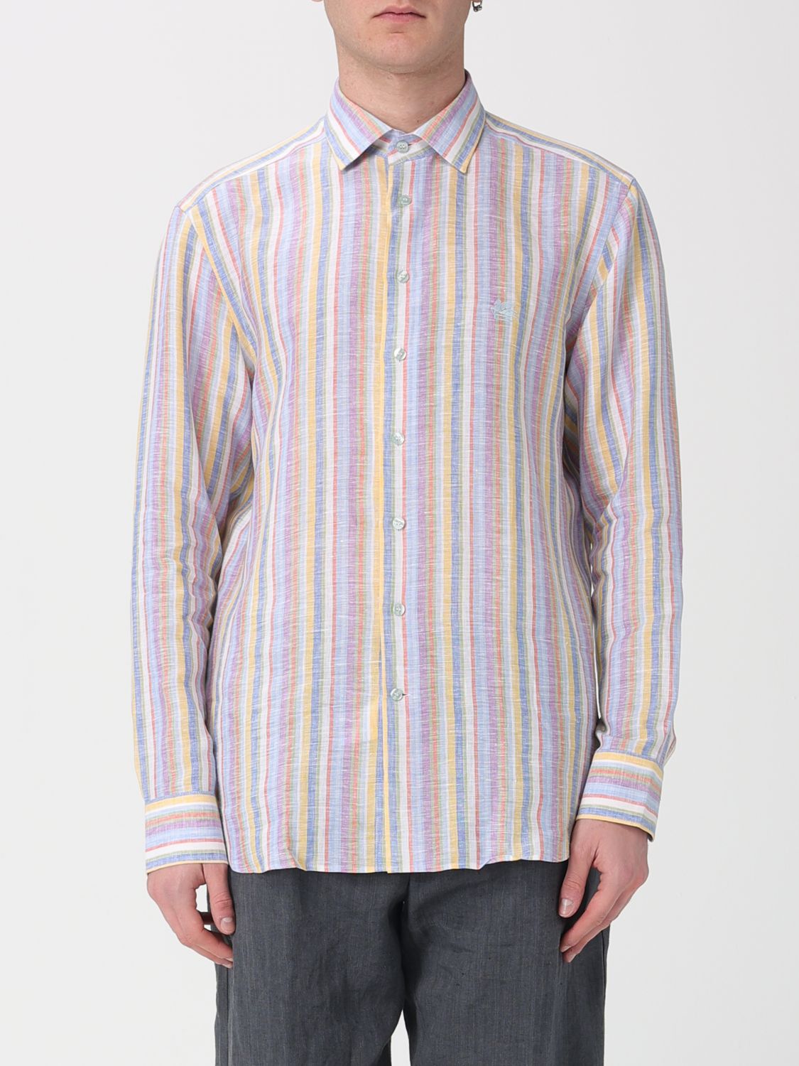 ETRO Gestreiftes Leinenhemd