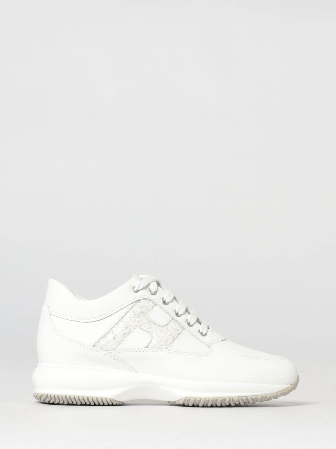 HOGAN Interactive Leder-Sneakers mit Glitter