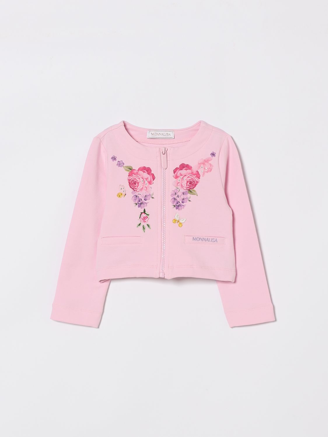 MONNALISA Rundhals-Cardigan mit Reißverschluss