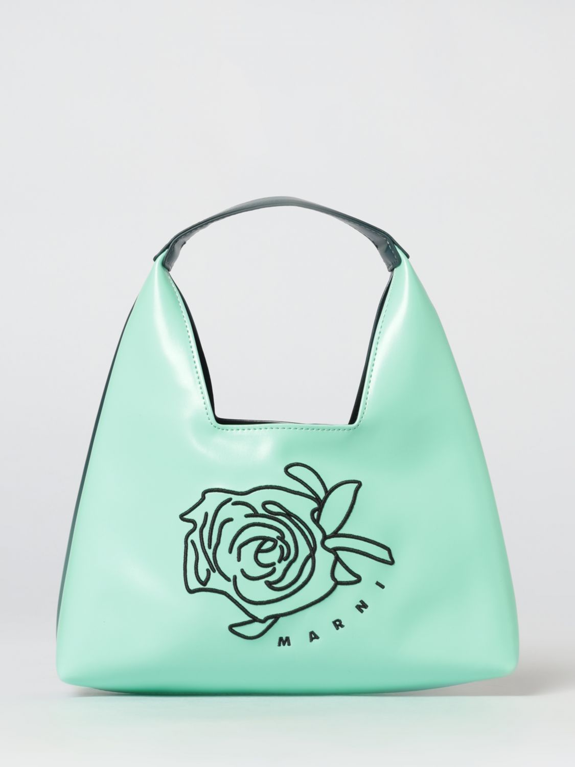 MARNI Tasche aus Kunstleder mit bestickter Blume