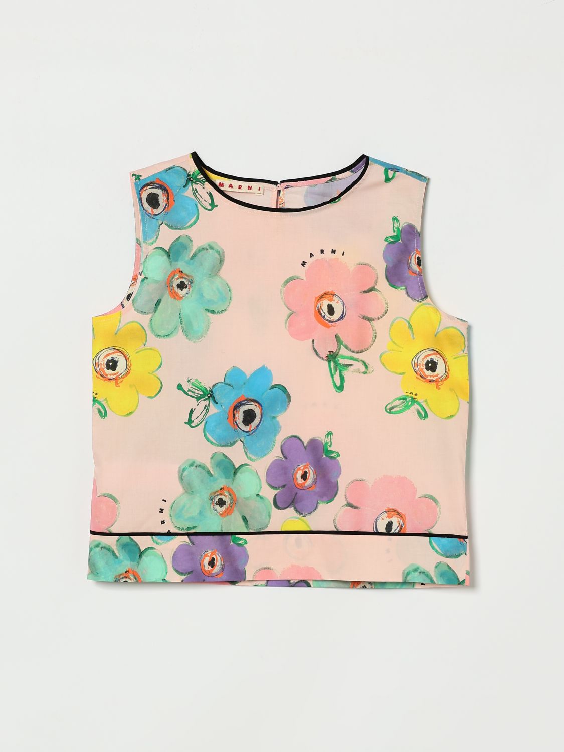 MARNI Sleeveless Cotton Top with Floral Print　MARNI フローラルプリント ノースリーブ コットン トップス MARNI