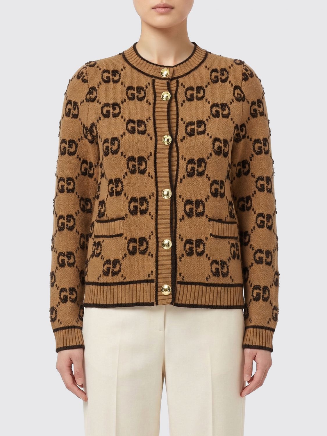 GUCCI Cardigan di lana GG