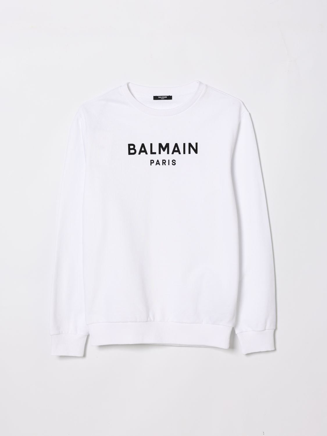 BALMAIN Rundhals-Sweatshirt aus Baumwolle mit Logo