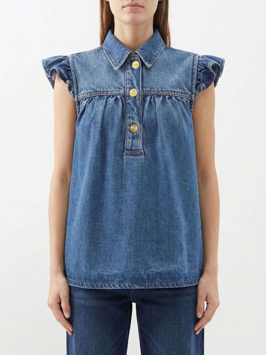 GANNI Denim Top